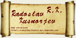 Radoslav Kušnorjev vizit kartica